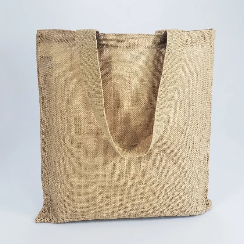 12 ct Wholesale Burlap Bags - Promotional Jute Tote Bags - Pack of 12