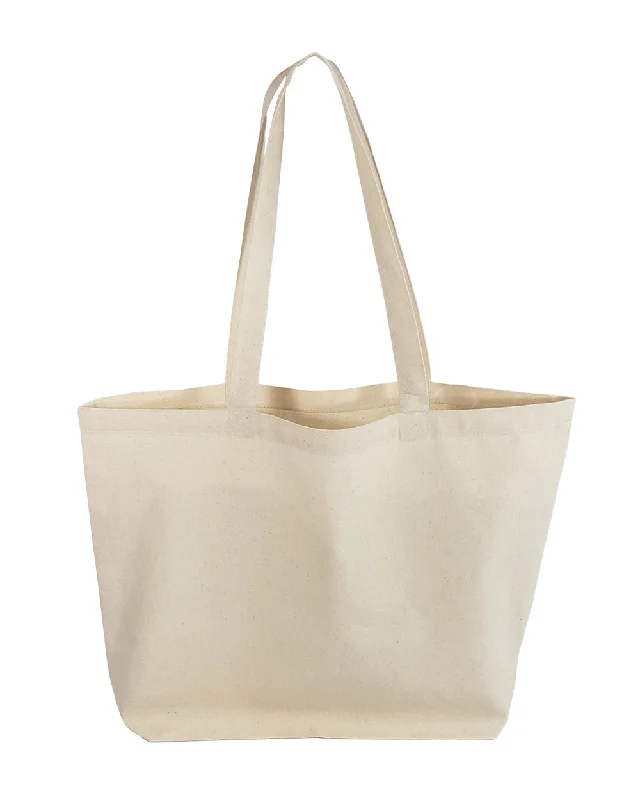 12 ct Large Size Light Canvas Tote Bag with Long Handles - By Dozen