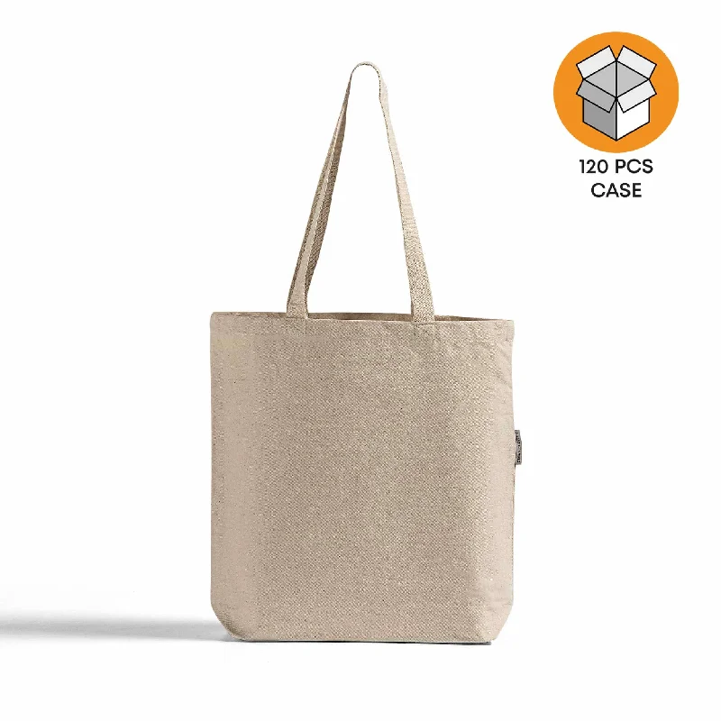 120 ct Organic Cotton Canvas Grocery Tote Bags W/Gusset - By Case