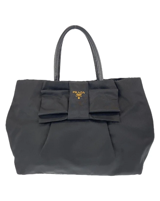 Authentic Prada Black Nylon Tote Bag - Very Good Condition