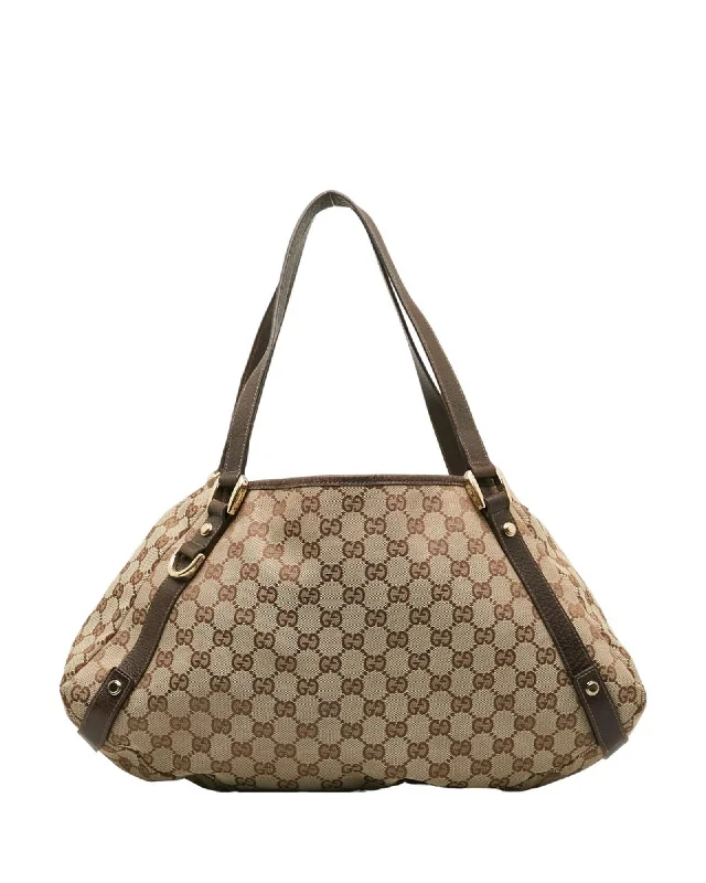 Authentic Gucci Canvas Leather Handbag Tote