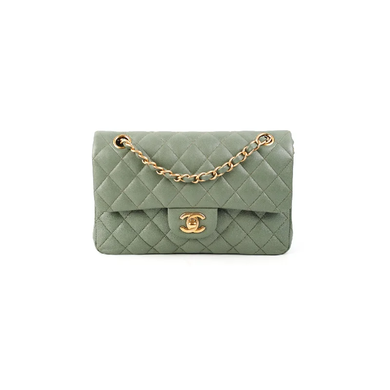 ITEM 30 - Chanel Classic Small Double Flap Iridescent Green 18C