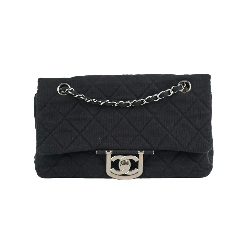 Chanel Fabric Shoulder Flap Bag Black