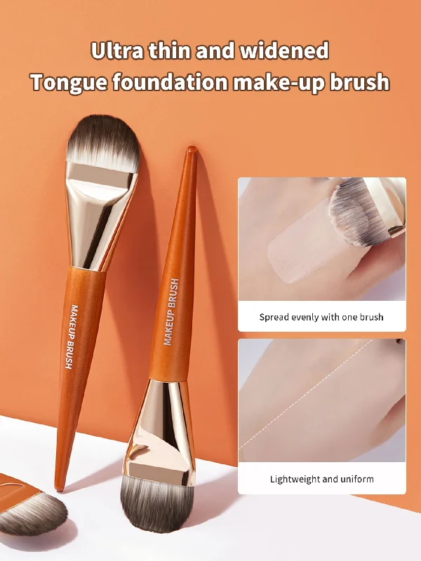 1pc Soft & Skin-friendly Foundation Brush, Flat Design, No Traces, Easy To Use, Non-consuming, Suitable For Makeup Artists Black Friday