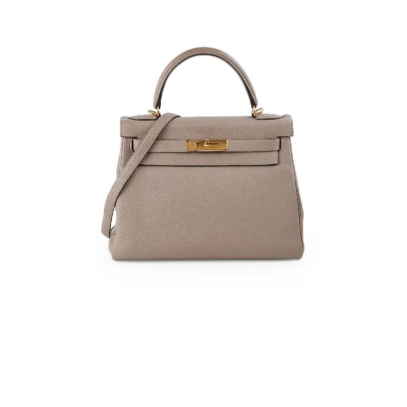 Hermes Kelly 28 Gris Asphalte Clemence - A Stamp