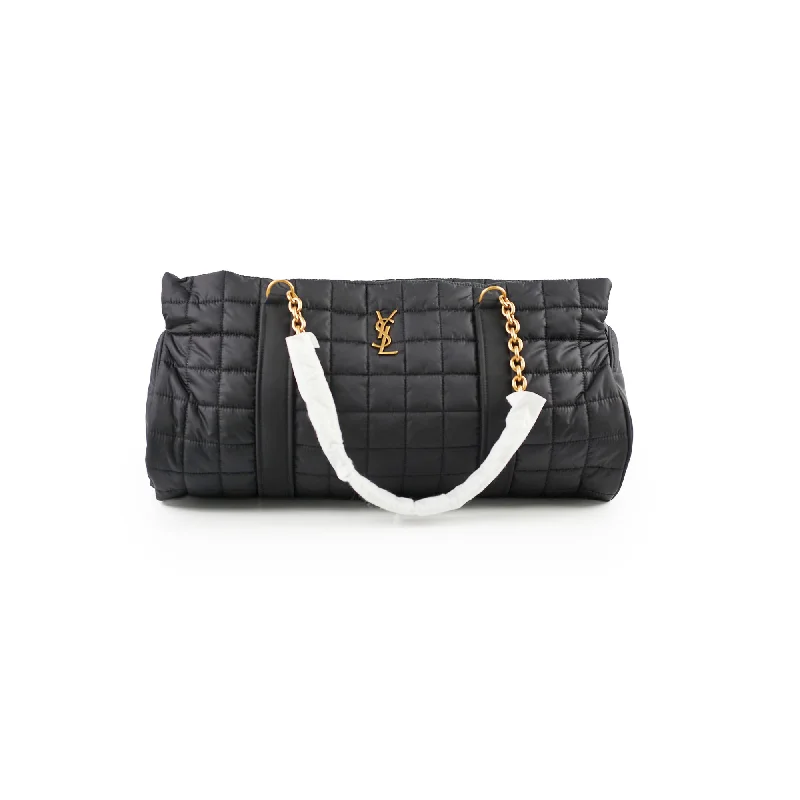 Saint laurent Gloria Quilted Nylon Tote Black