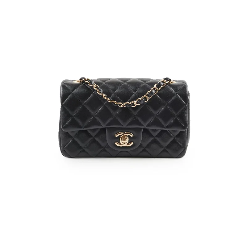 Chanel Mini Rectangle Lambskin Black Microchip