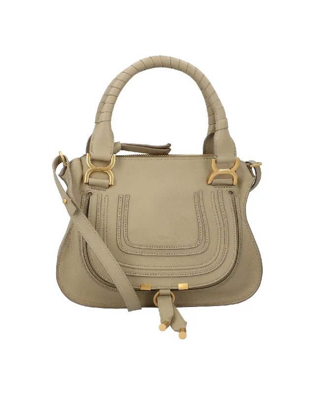 Grained Calfskin Small Double Carry Bag with Removable Strap