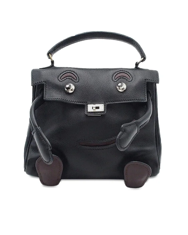 Gulliver Leather Kelly Doll Bag with Turn-Lock Closure