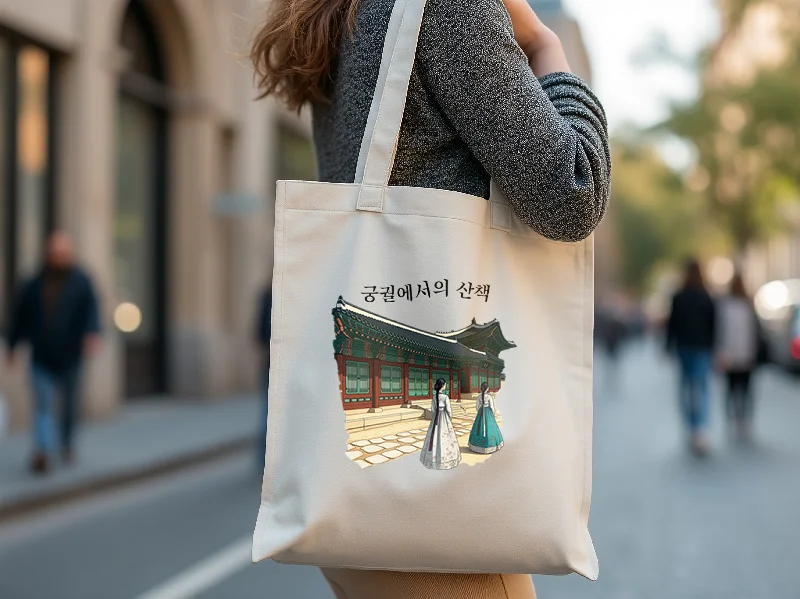 A walk in the palace Cotton Canvas Tote Bag - EmpressKorea