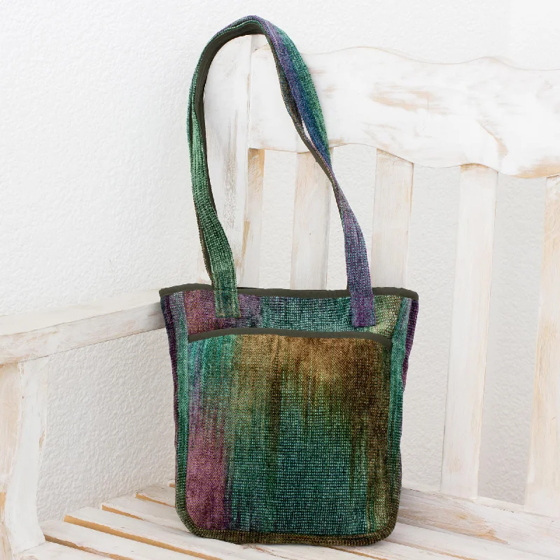 Bamboo chenille shoulder bag - Forest Rainbow