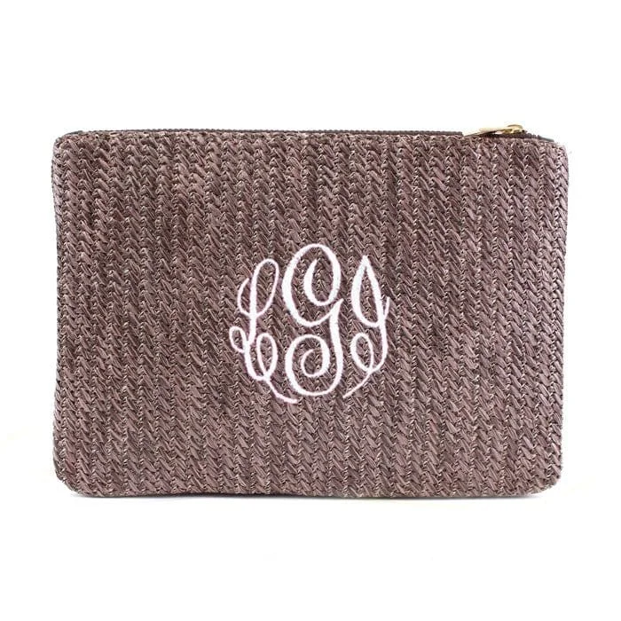 BG377X174 Palm Straw Cosmetic/Makeup Bag