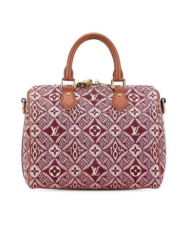 Monogram Canvas Speedy Bandouliere with Leather Handles and Detachable Strap