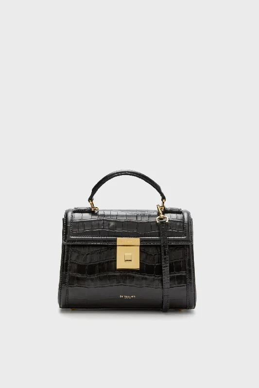 Black Croc Paris Bag