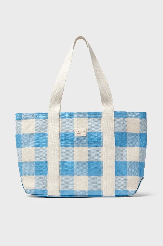 Blue and Cream Gingham Bennett Tote