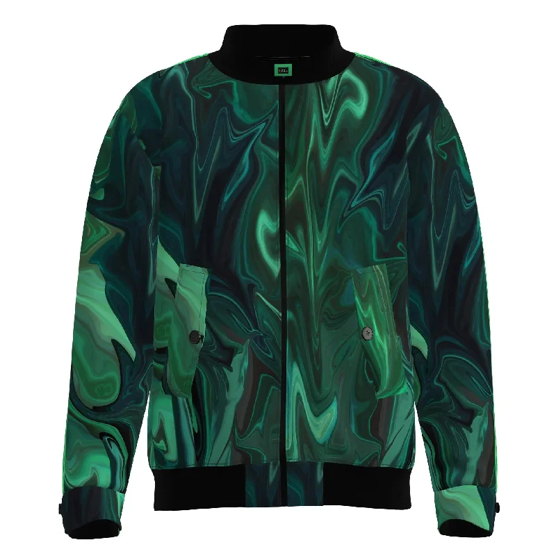 Eco-friendly Bomber Jacket In Green Swirl Pre Order