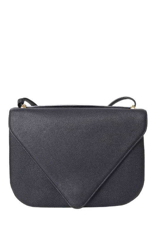 Bottega Veneta Black Leather Mount Envelope Shoulder Bag