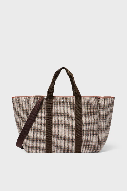 Camel Plaid Traversee XL Tote