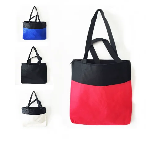 Cheap Non-Woven Tote Bag with Zipper Two-Tone