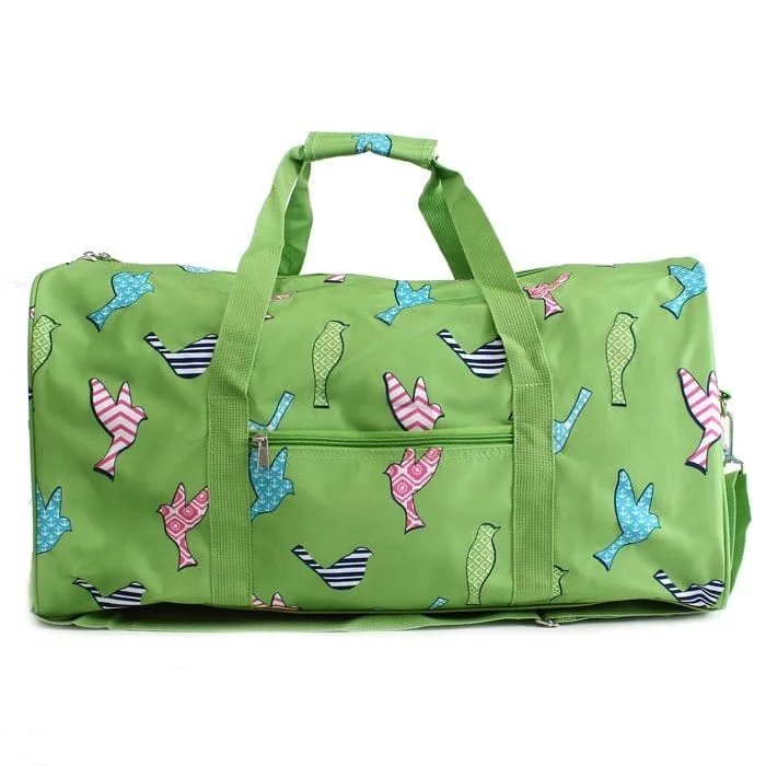 NDN22-26 Bird Print Round Duffel Bag