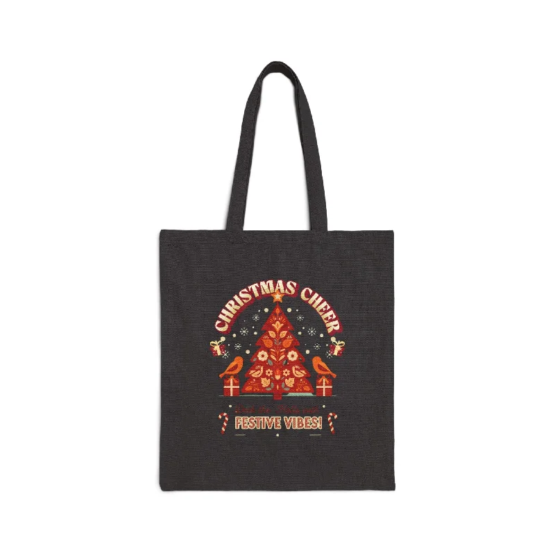 Christmas Cheer Cotton Canvas Tote Bag - EmpressKorea