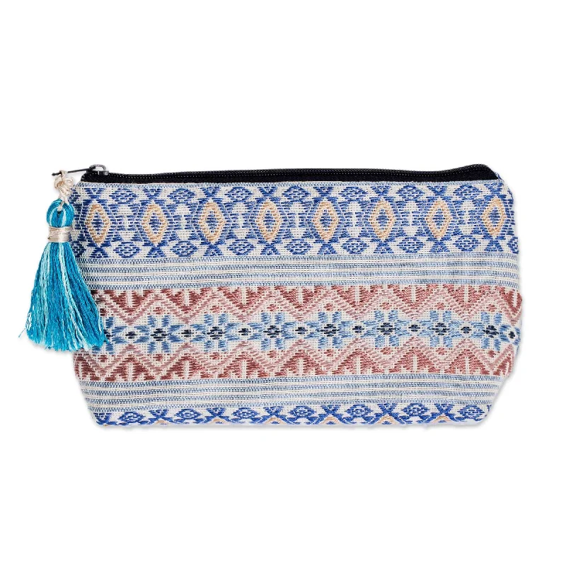 Cotton Cosmetic Case - Diamond Frieze