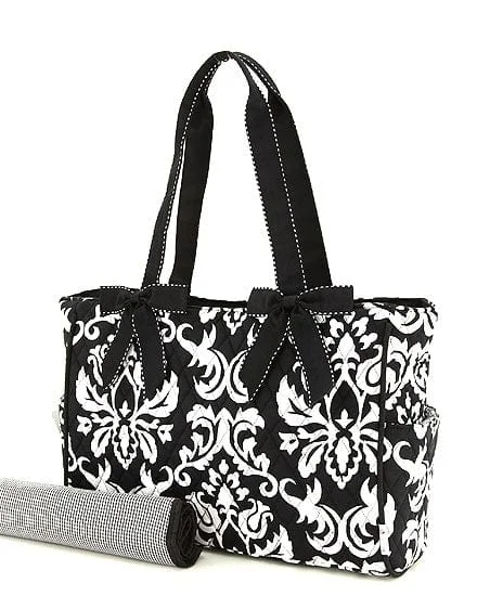 DAQ2703 Quilted Damask Diaper Bag