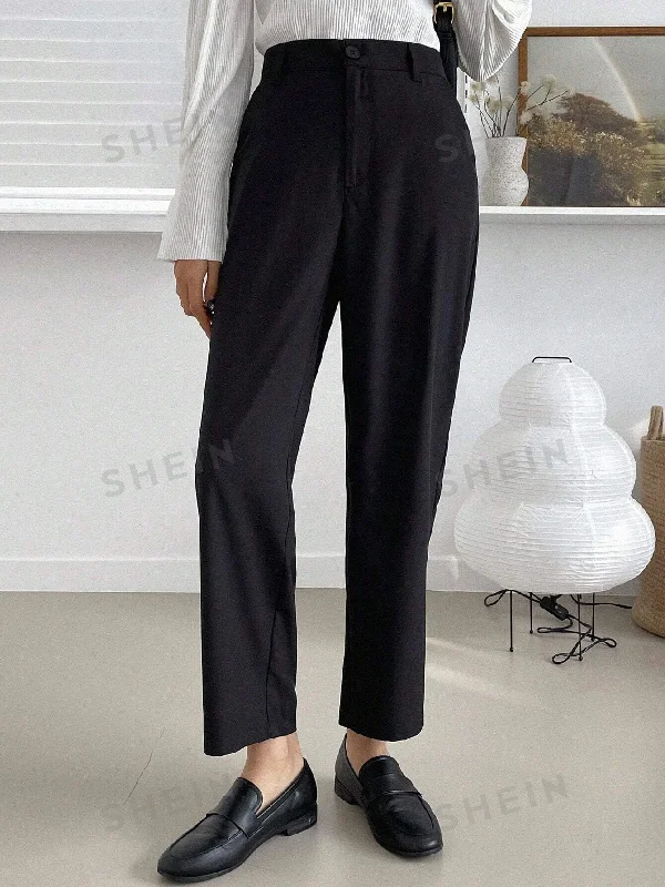 DAZY Solid Color Straight Leg Long Women'S Suit Trousers