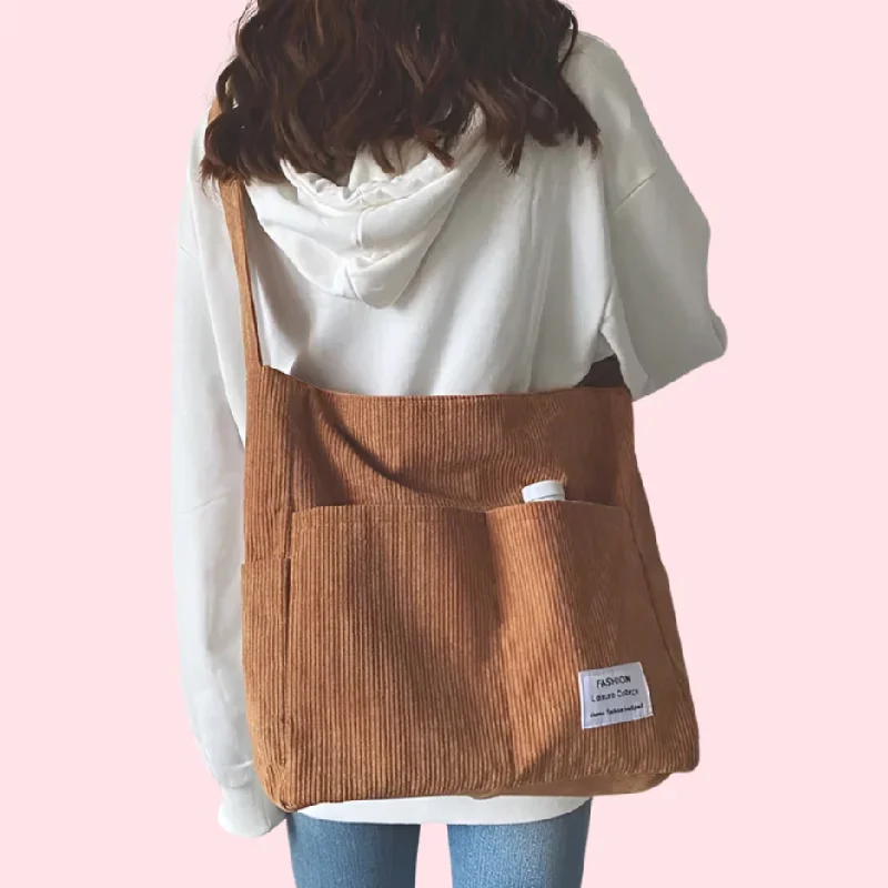 Everyday Corduroy Shoulder Tote