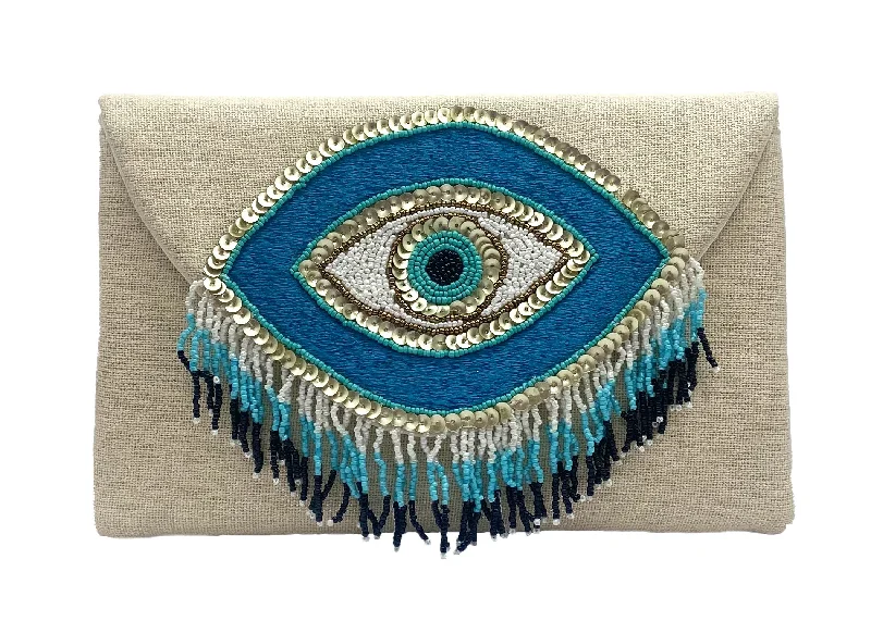 Evil Eye Beaded Clutch