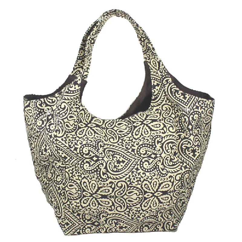 Expandable Canvas Paisley Tote