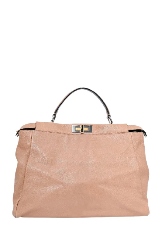 Fendi 2008 Taupe Leather Medium Peek-a-Boo Top Handle with Strap