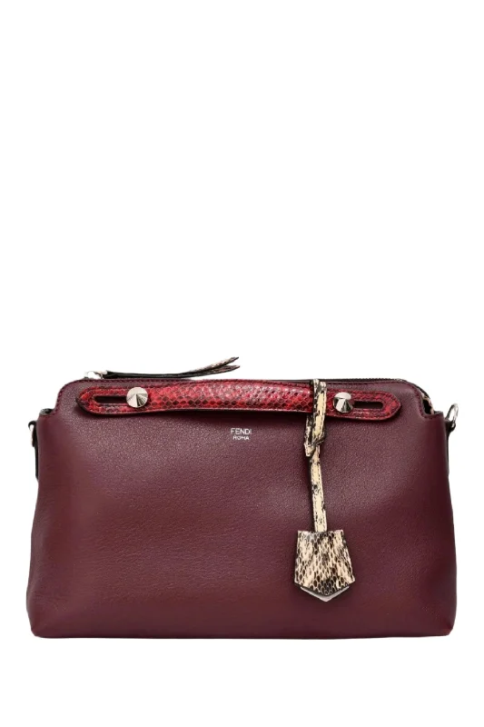 Fendi Burgundy Leather 'By The Way' Bag with Strap