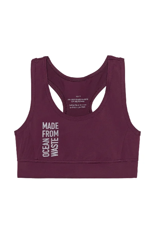 Eco-Friendly Red Flex statement sports bra - deep