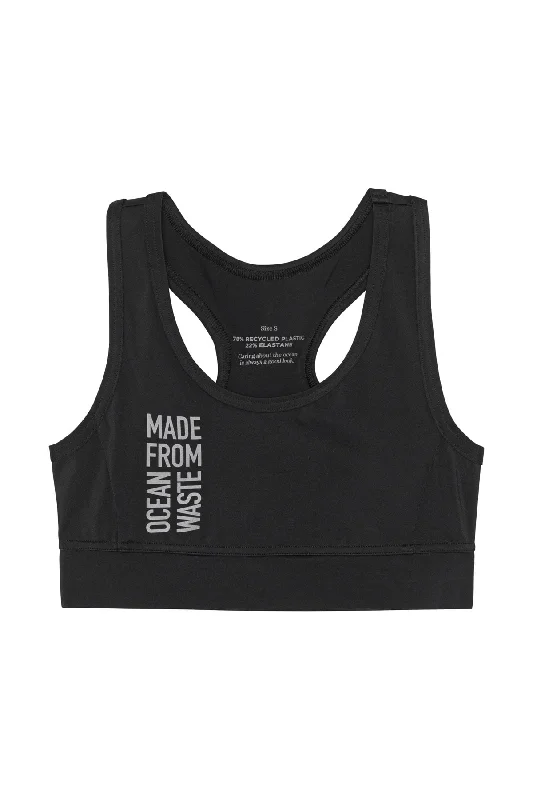 Sustainable Black Flex sports statement bra