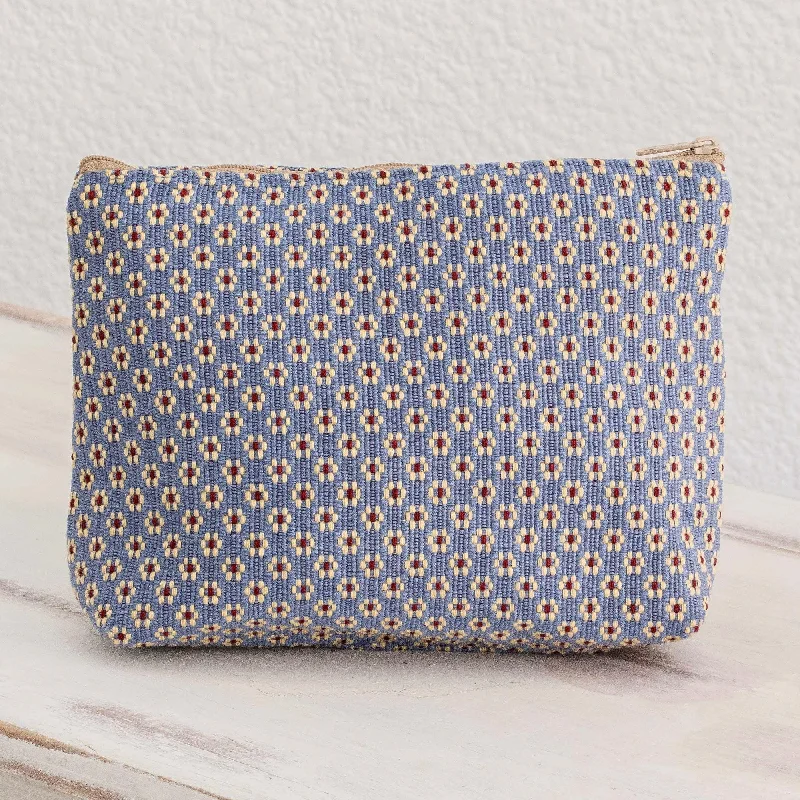 Floral Cotton Cosmetic Bag - Blue Ditsy