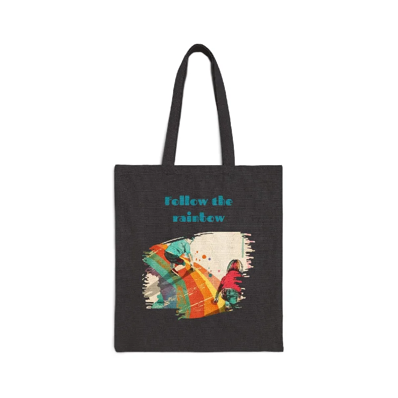 Follow the rainbow! Cotton Canvas Tote Bag - EmpressKorea