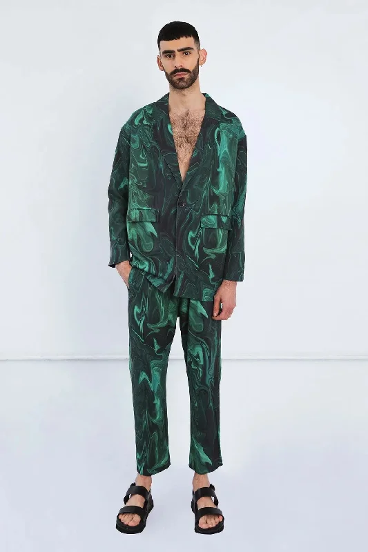 Eco-friendly Gender Neutral Jacket in Green Swirl Pre Order