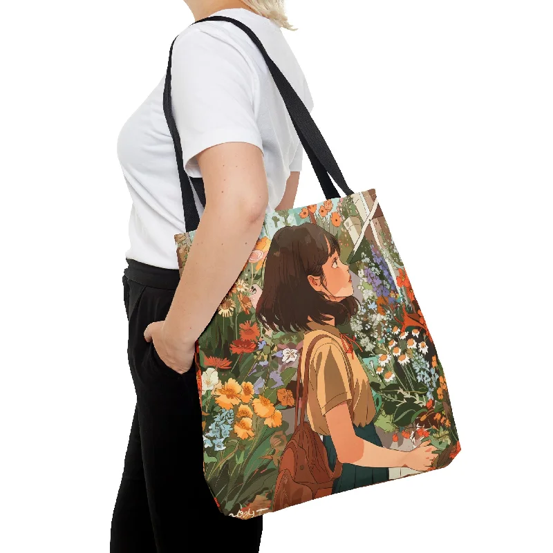 Girl and Flower Shop Tote Bag (AOP) - EmpressKorea