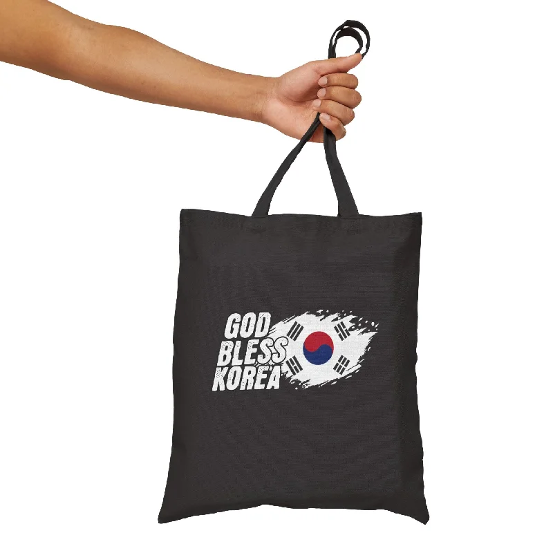 God bless Korea Cotton Canvas Tote Bag - EmpressKorea