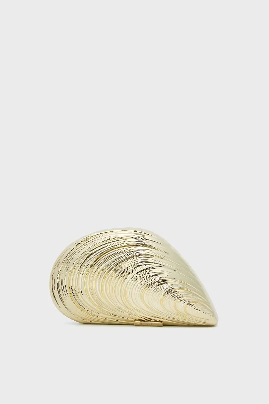 Gold Bridget Metal Shell Clutch