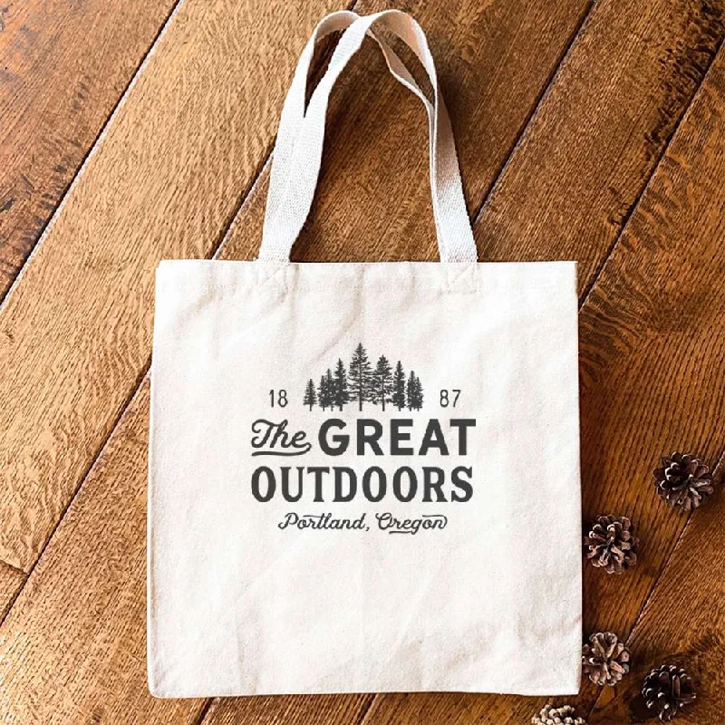 Great Outdoors w/ City, State - Canvas Tote Bag