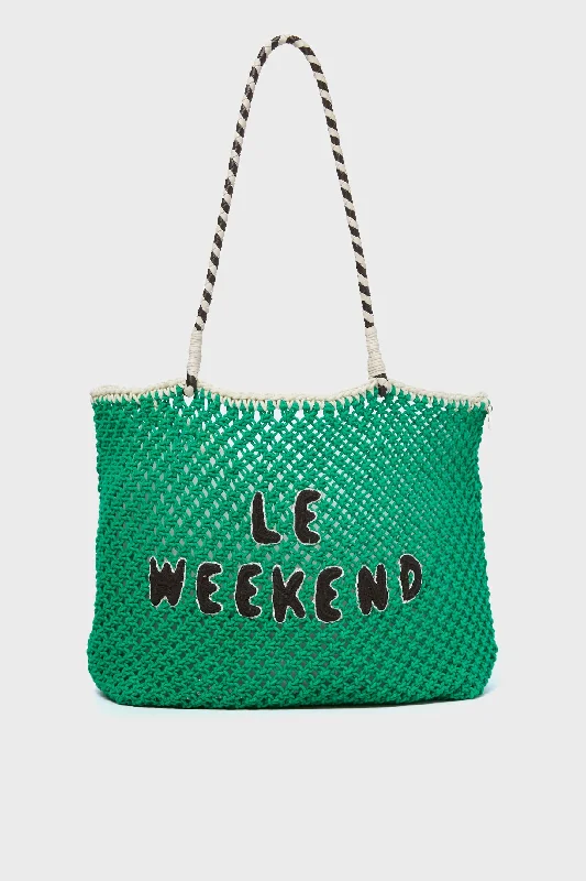 Green Crochet Le Weekend Lete Tote