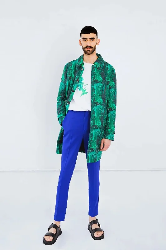 Eco- Friendly Green Swirl Mac Coat Pre-Order