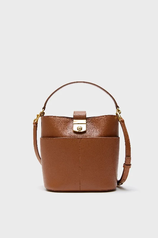 Hazelwood Small Crest Lock Bucket Bag