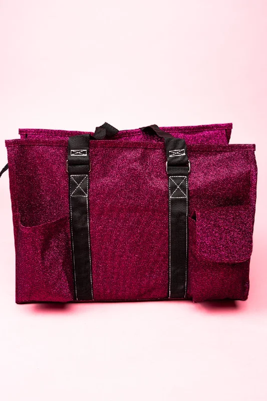 Hot Pink Glitz & Glam Get Organized Tote