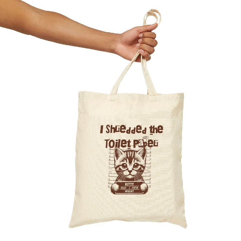 I shredded the toilet paper.Cotton Canvas Tote Bag - EmpressKorea