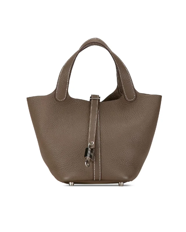 Clemence Leather Picotin Lock Bag