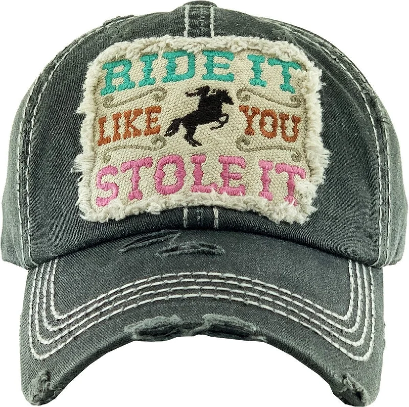 KBV1337 "Ride It Like You Stole It" Vintage Washed Baseball Cap