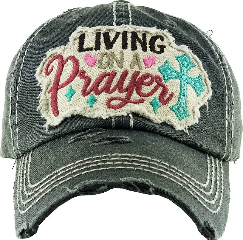 KBV1339 "Living on a Prayer" Vintage Washed Baseball Cap